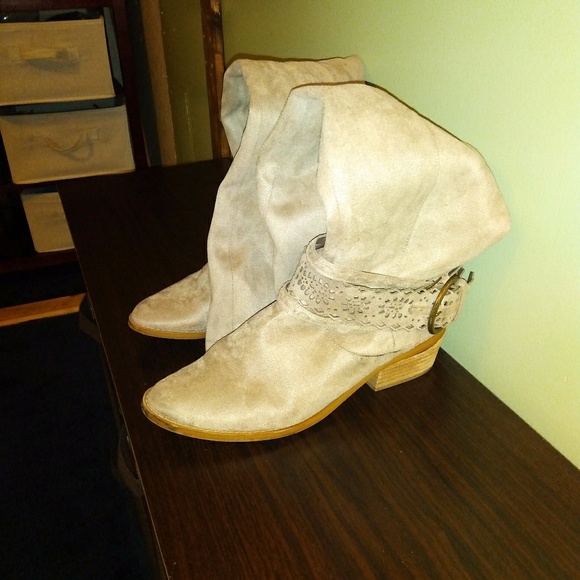 Not Rated Bevel Taupe Knee High Boots - Picture 6 of 8